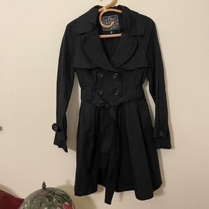 fairy goth last kiss double breasted belted trench coat